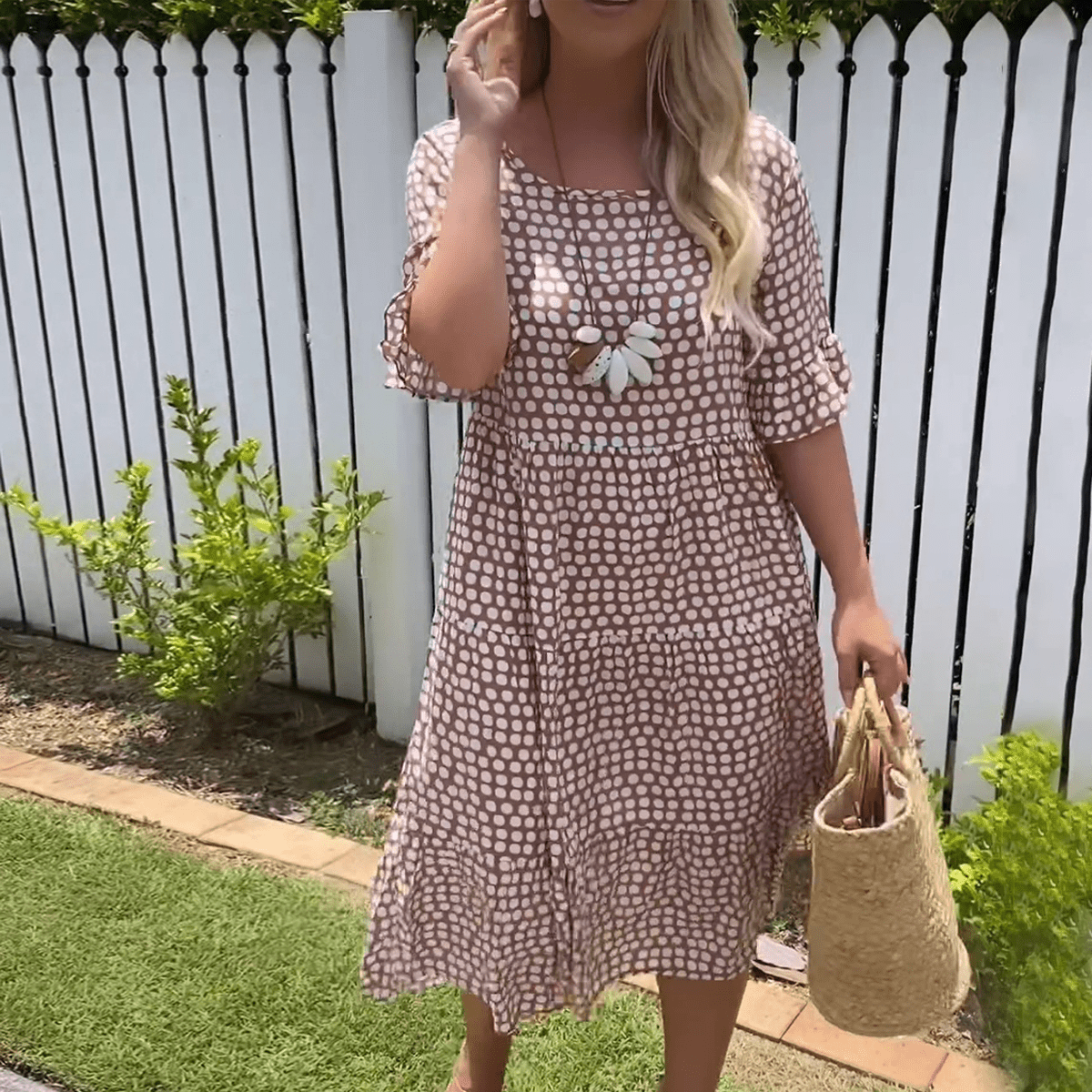 Zora | Sable Midi Dress with Short Sleeves