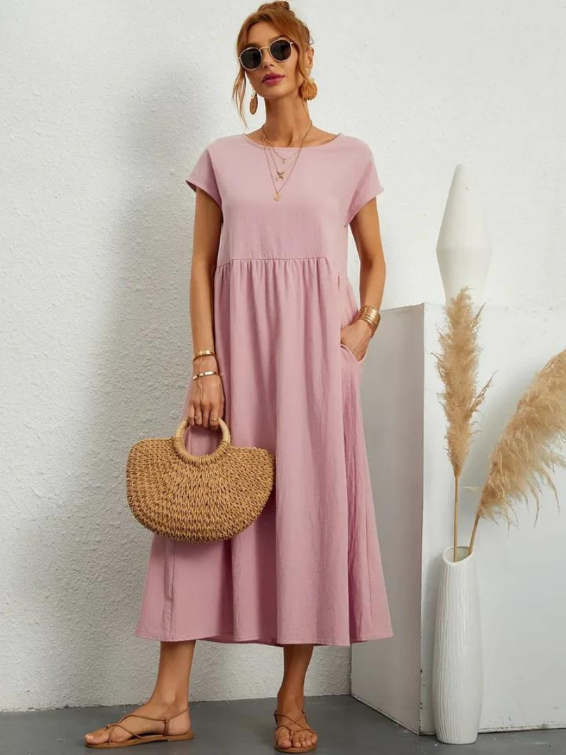Ruby™ | Elegant Essential Cotton and Linen Dress