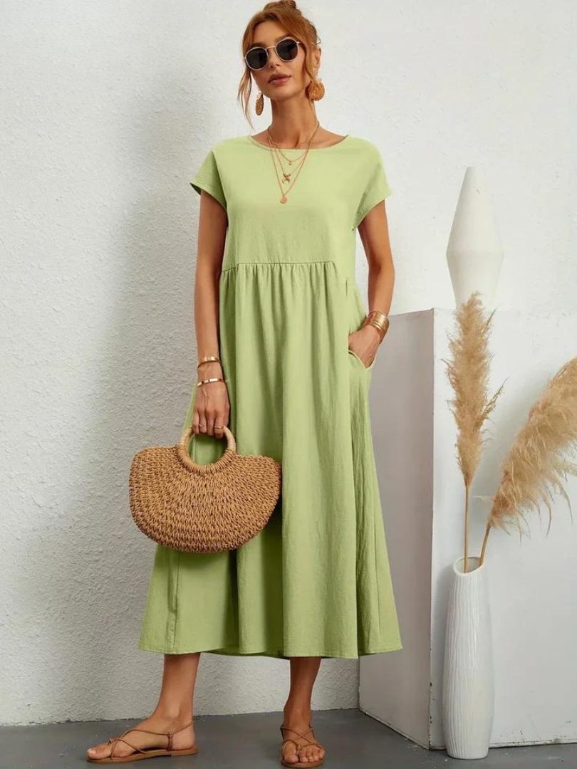 Ruby™ | Elegant Essential Cotton and Linen Dress