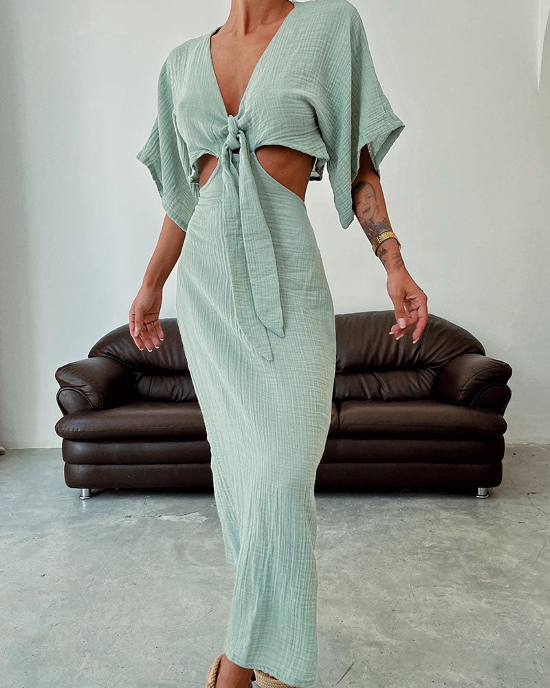 Selene™ – Chic Cut-Out Maxi Set