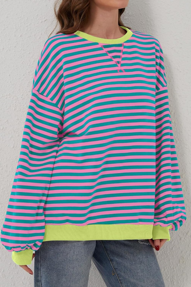 Daniela - Oversized Striped Long Sleeve Jumper
