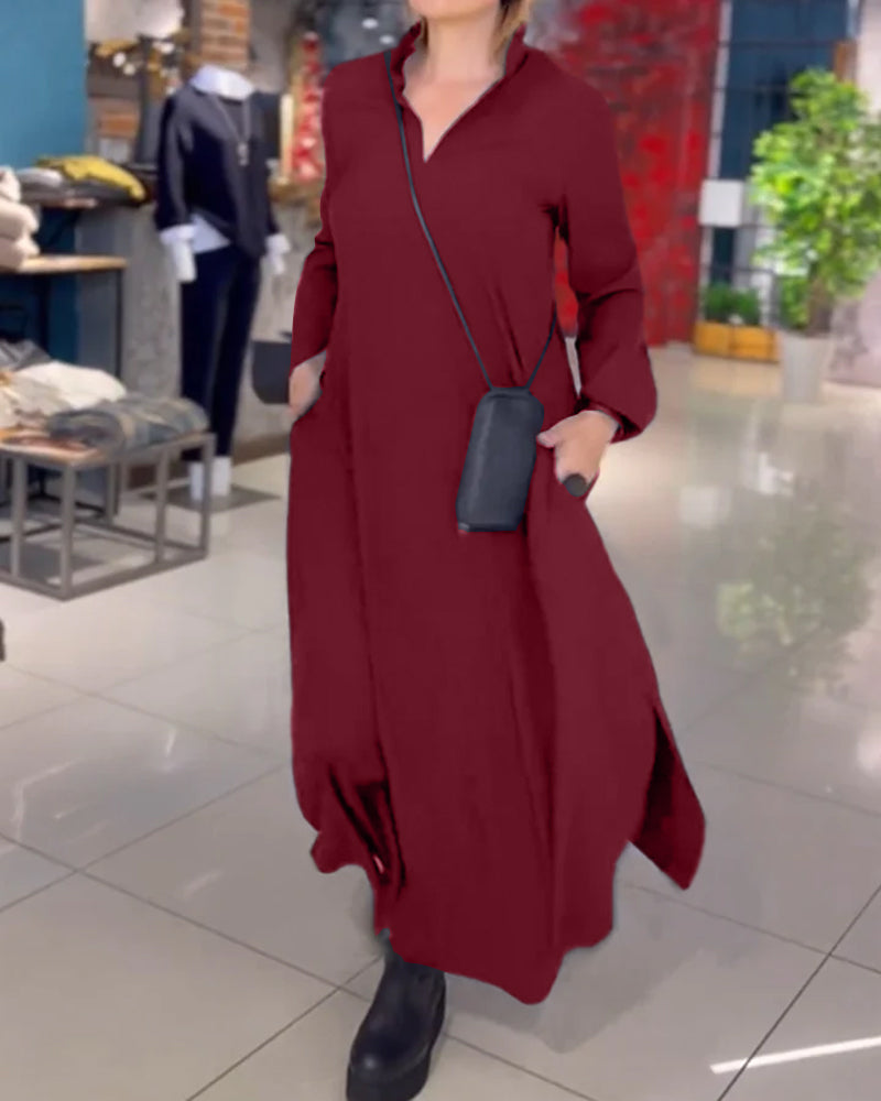 Evia™ | Long flowing dress with slit