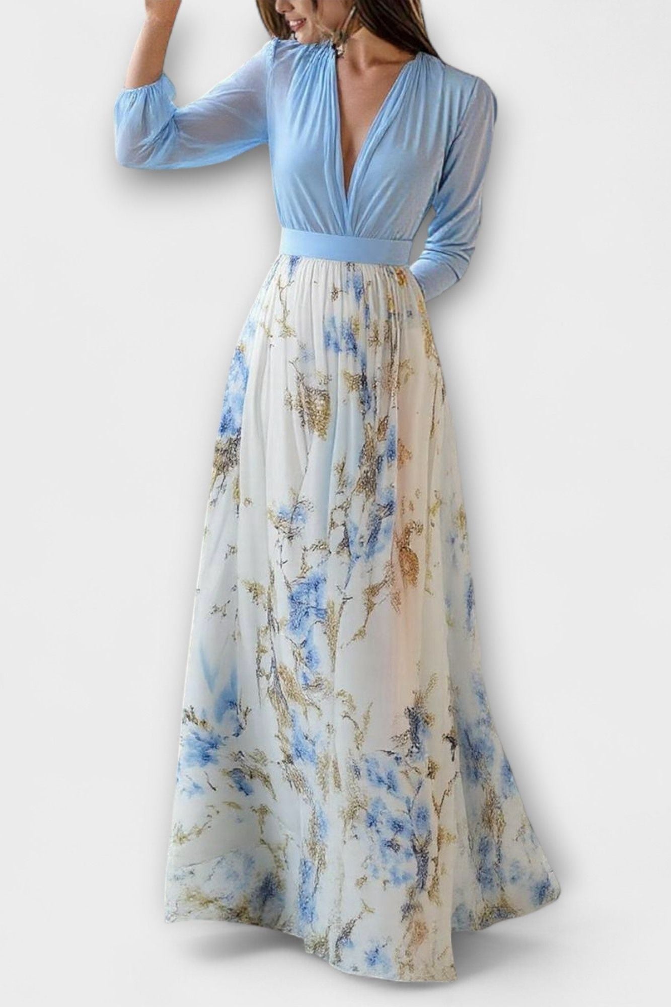 The Elara – Soft Floral Maxi Dress