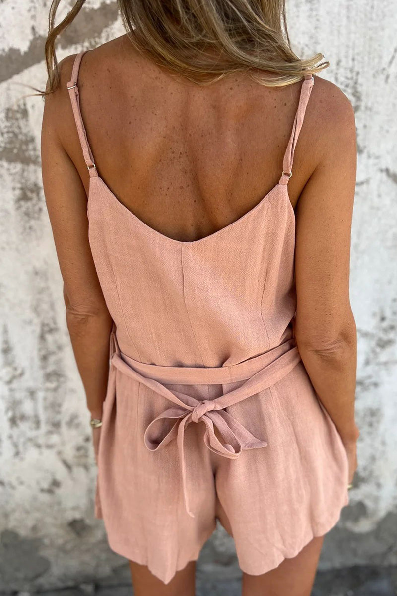 100% Pure Linen Breathable Natural Comfort Jumpsuit