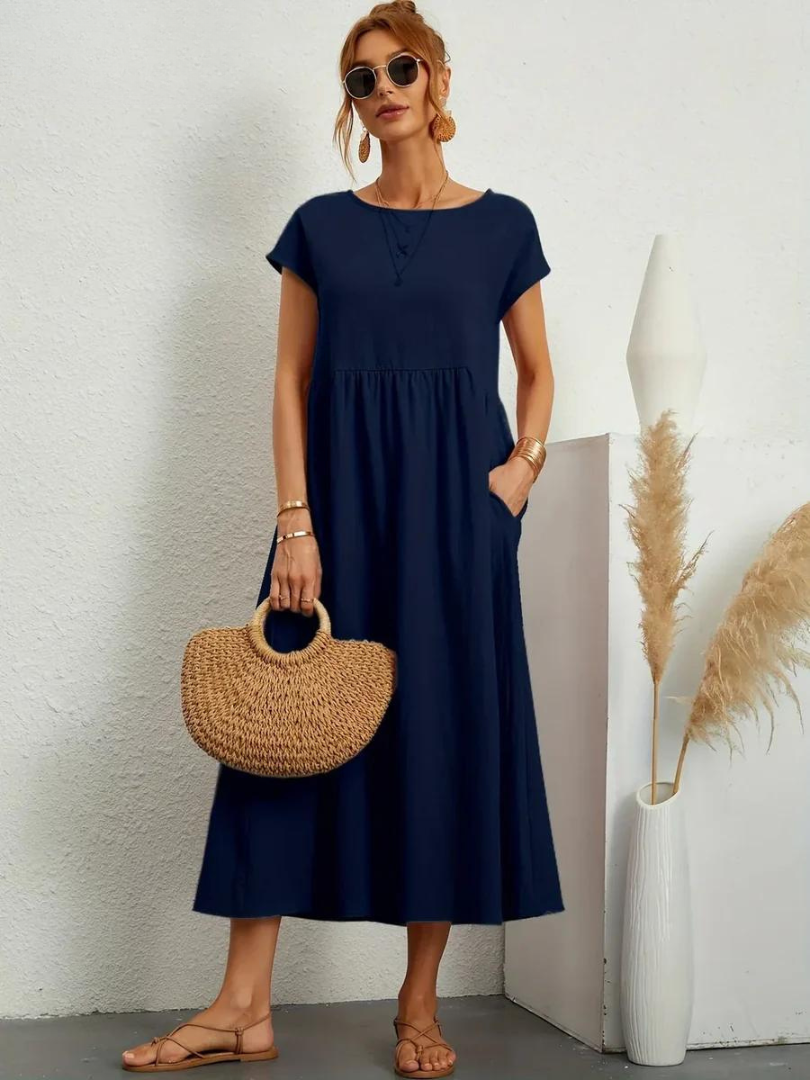 Ruby™ | Elegant Essential Cotton and Linen Dress