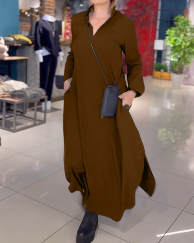 Evia™ | Long flowing dress with slit