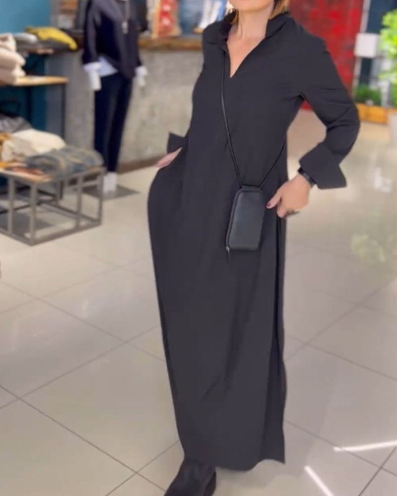 Evia™ | Long flowing dress with slit