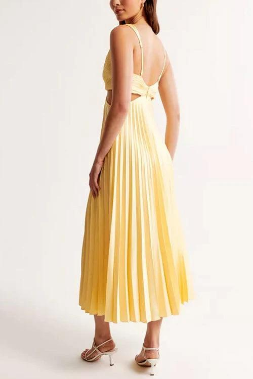 KESLEYMC | PLEATED DRESS WITH NECKLINE