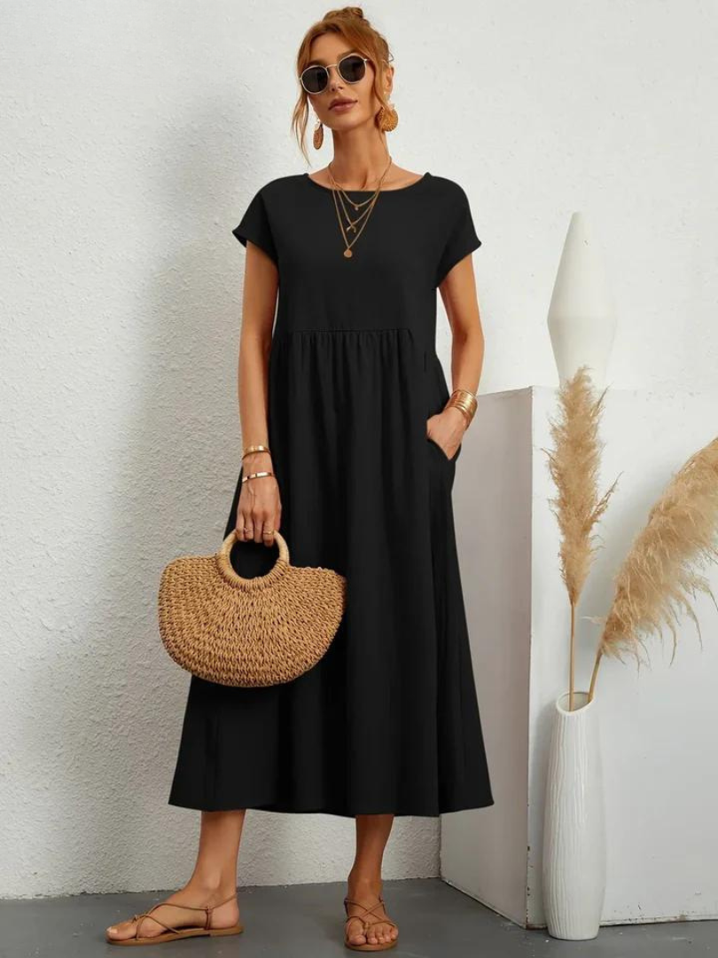 Ruby™ | Elegant Essential Cotton and Linen Dress