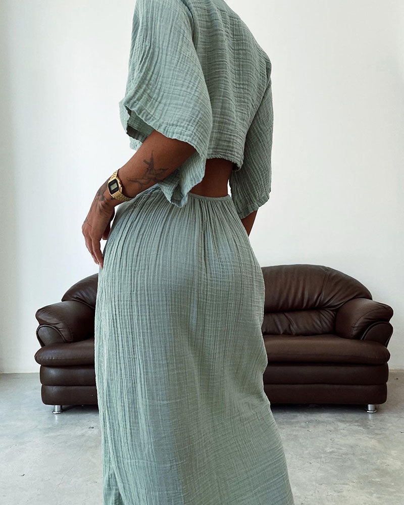 Selene™ – Chic Cut-Out Maxi Set