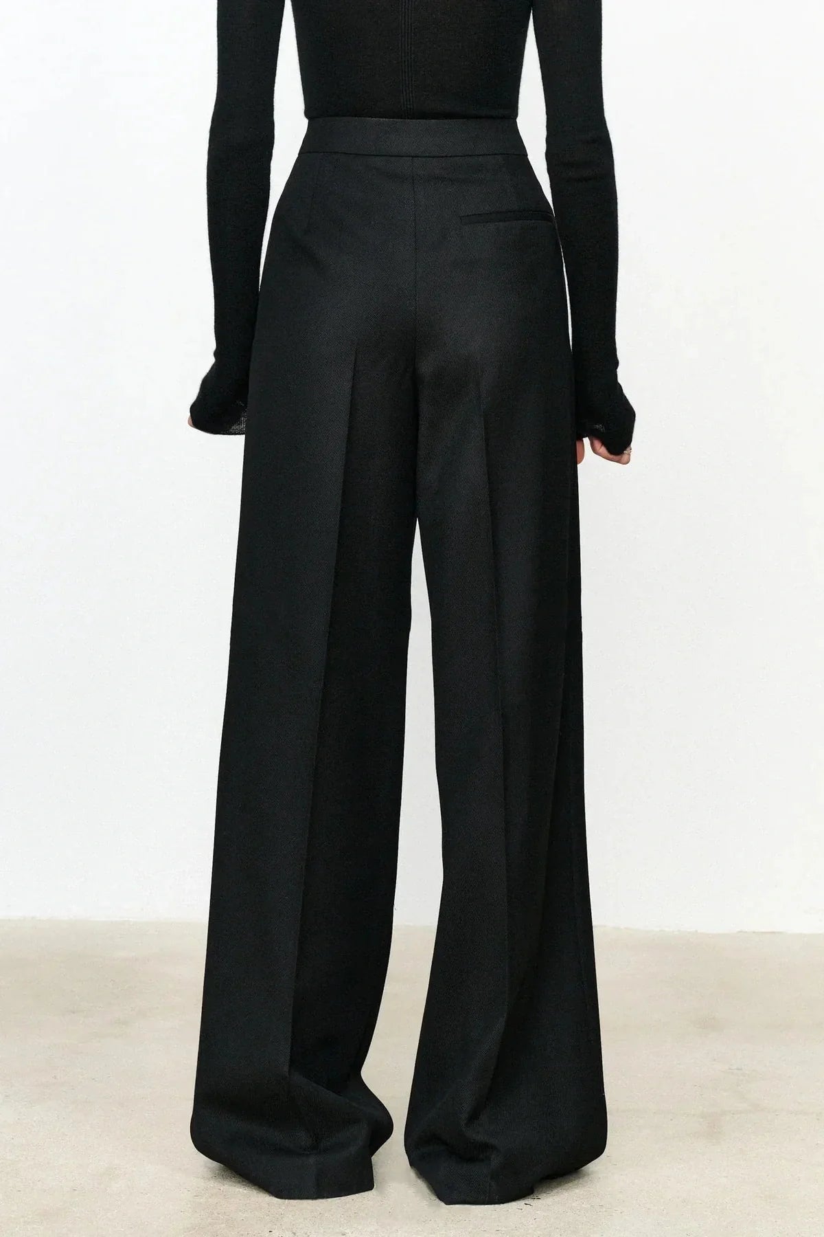 Asymmetric Layer Button Straight Leg Dress Pants
