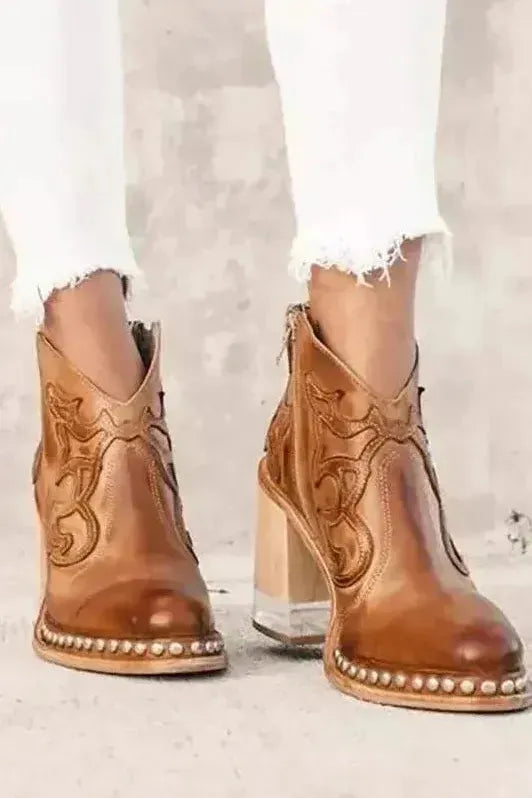 Norwich Embroidered Mid - Leather Boots