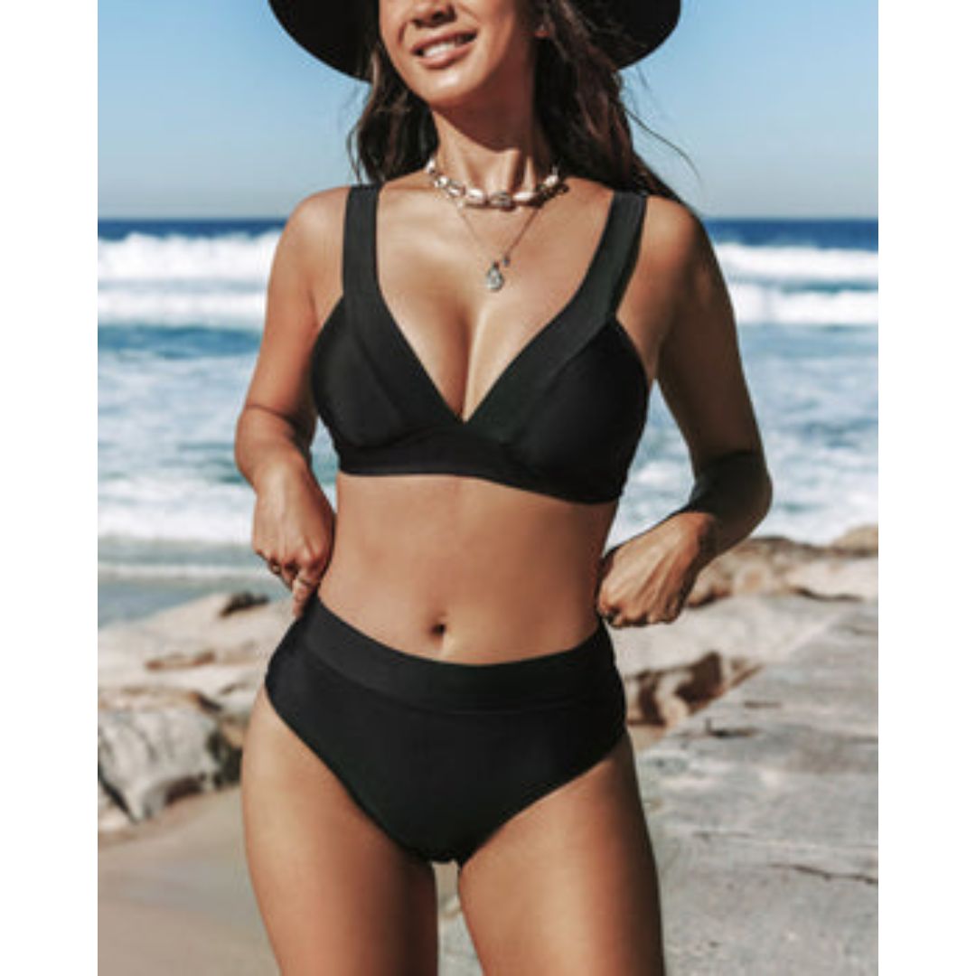Hilde - Solid High Waist Swimsuit