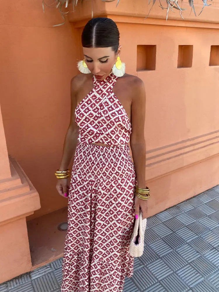Mickay - Elegant ruffled midi dress with off-shoulder neckline