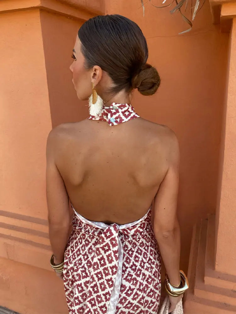 Mickay - Elegant ruffled midi dress with off-shoulder neckline