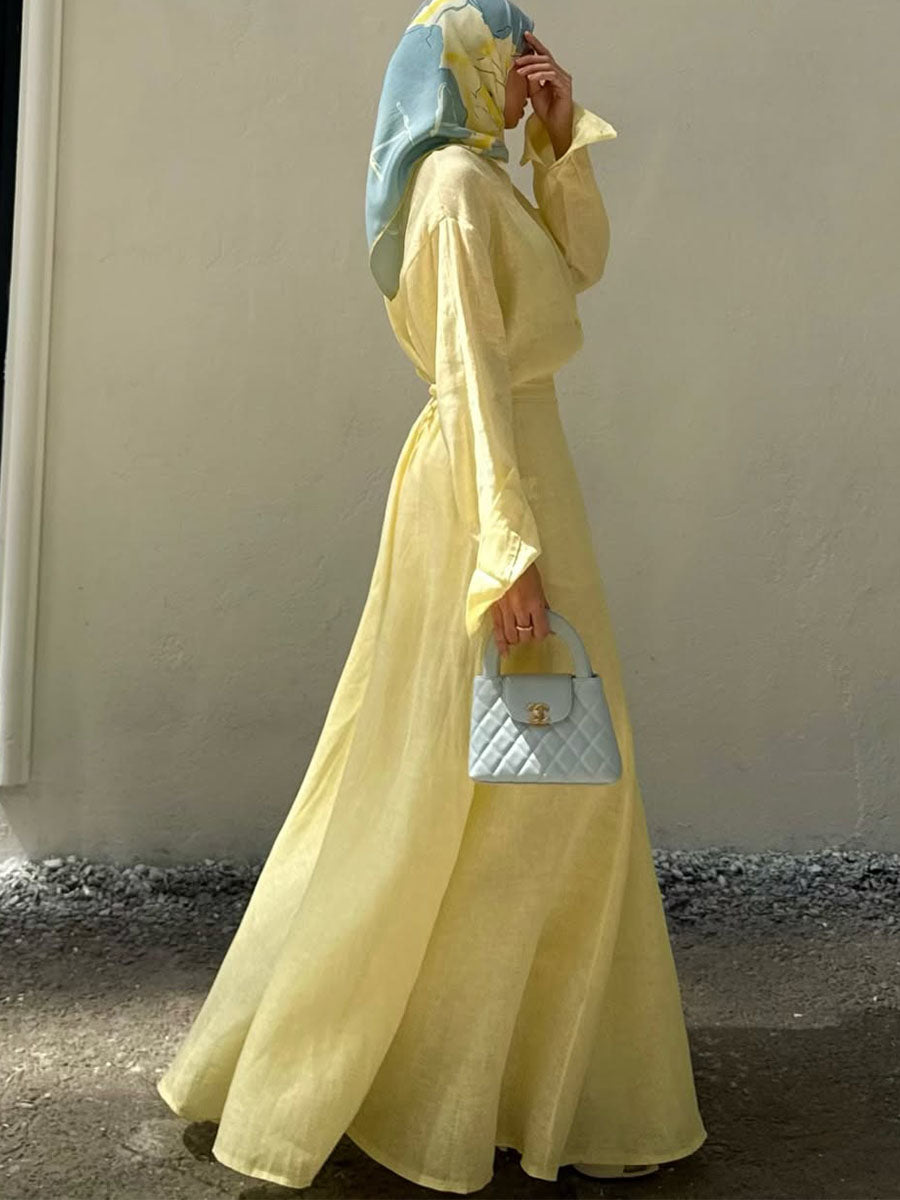 Aurelia™ – Refined Belted Maxi Dress