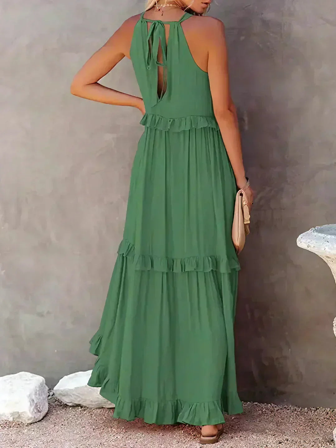 Sarah | Long Dress with Ruffles and Open Back (Almost Sold Out)