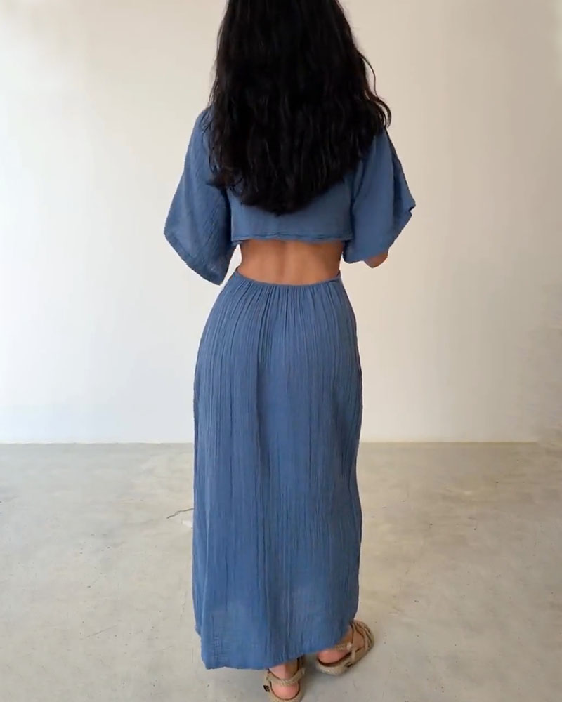 Selene™ – Chic Cut-Out Maxi Set