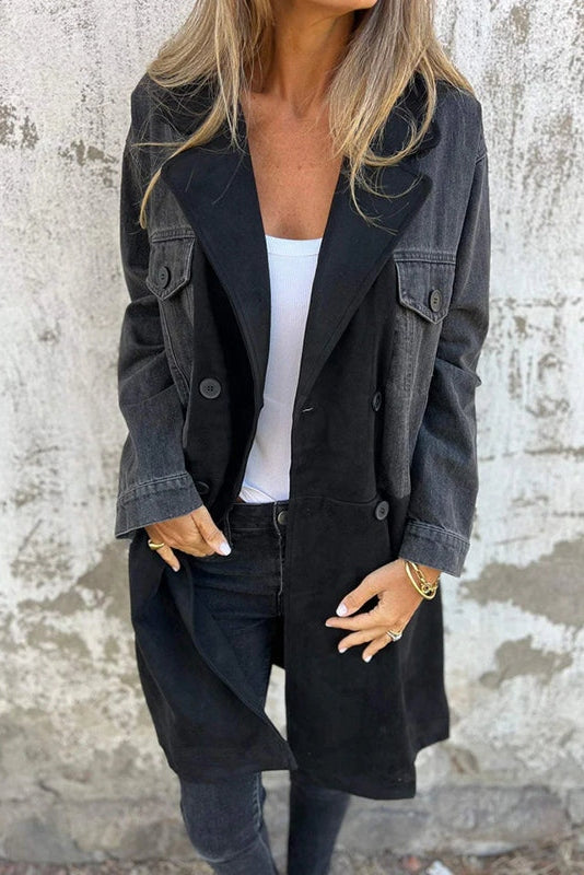 Two-Tone Denim Trench
