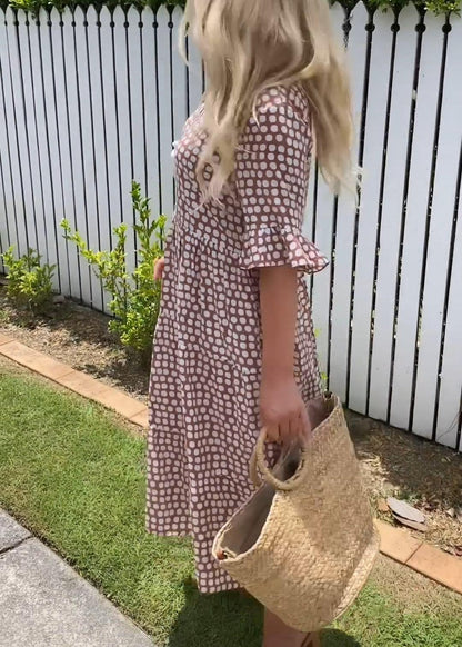 Zora | Sable Midi Dress with Short Sleeves