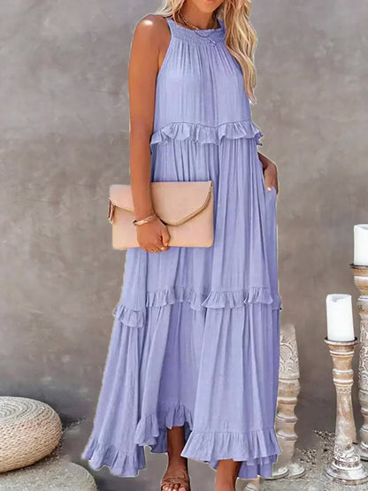 Sarah | Long Dress with Ruffles and Open Back (Almost Sold Out)