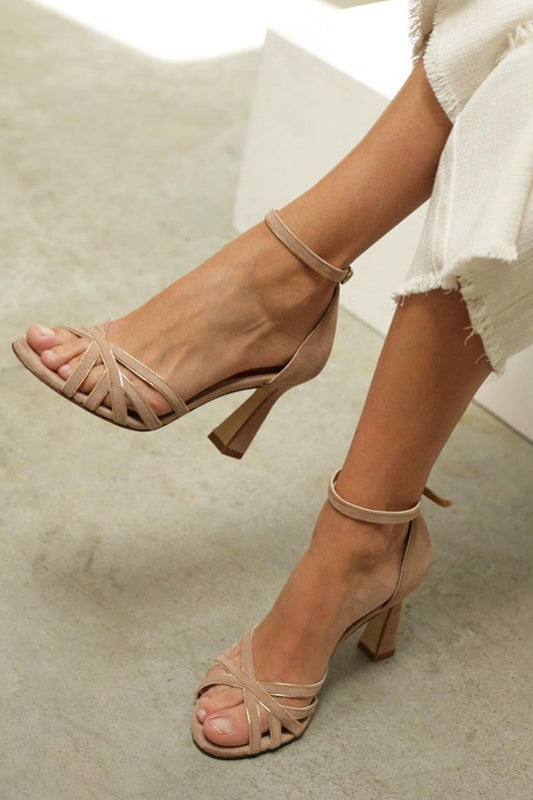 Elviera™ | Patchwork Sandals with Round Toe and Slim Heel