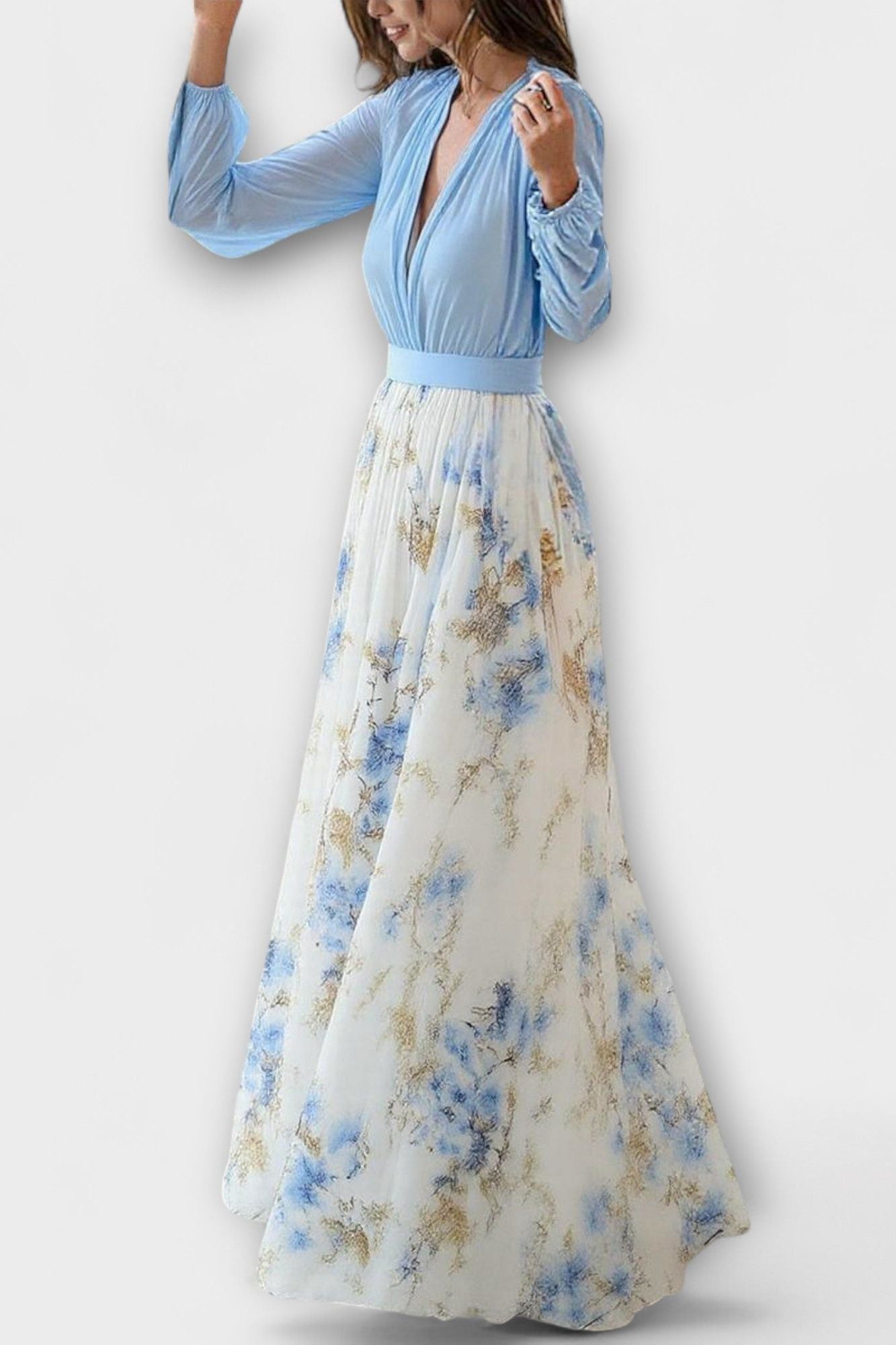 The Elara – Soft Floral Maxi Dress