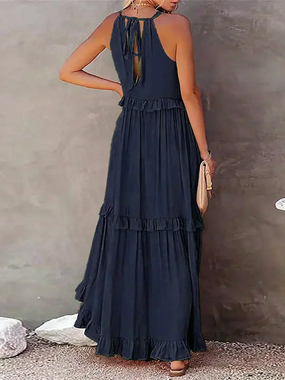 Sarah | Long Dress with Ruffles and Open Back (Almost Sold Out)