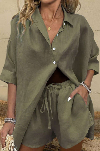 Coastal Linen Cotton Two Piece Set