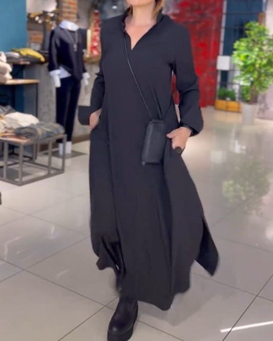 Evia™ | Long flowing dress with slit