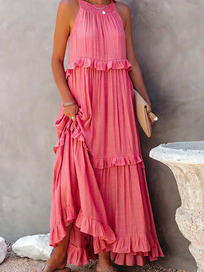Sarah | Long Dress with Ruffles and Open Back (Almost Sold Out)