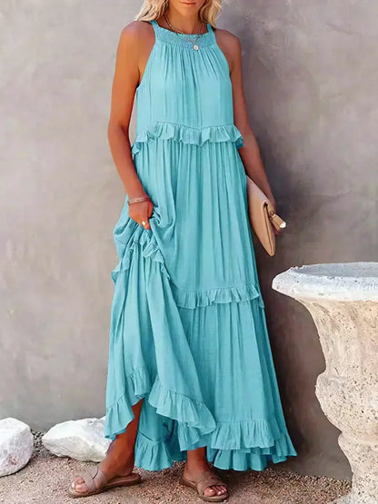 Sarah | Long Dress with Ruffles and Open Back (Almost Sold Out)