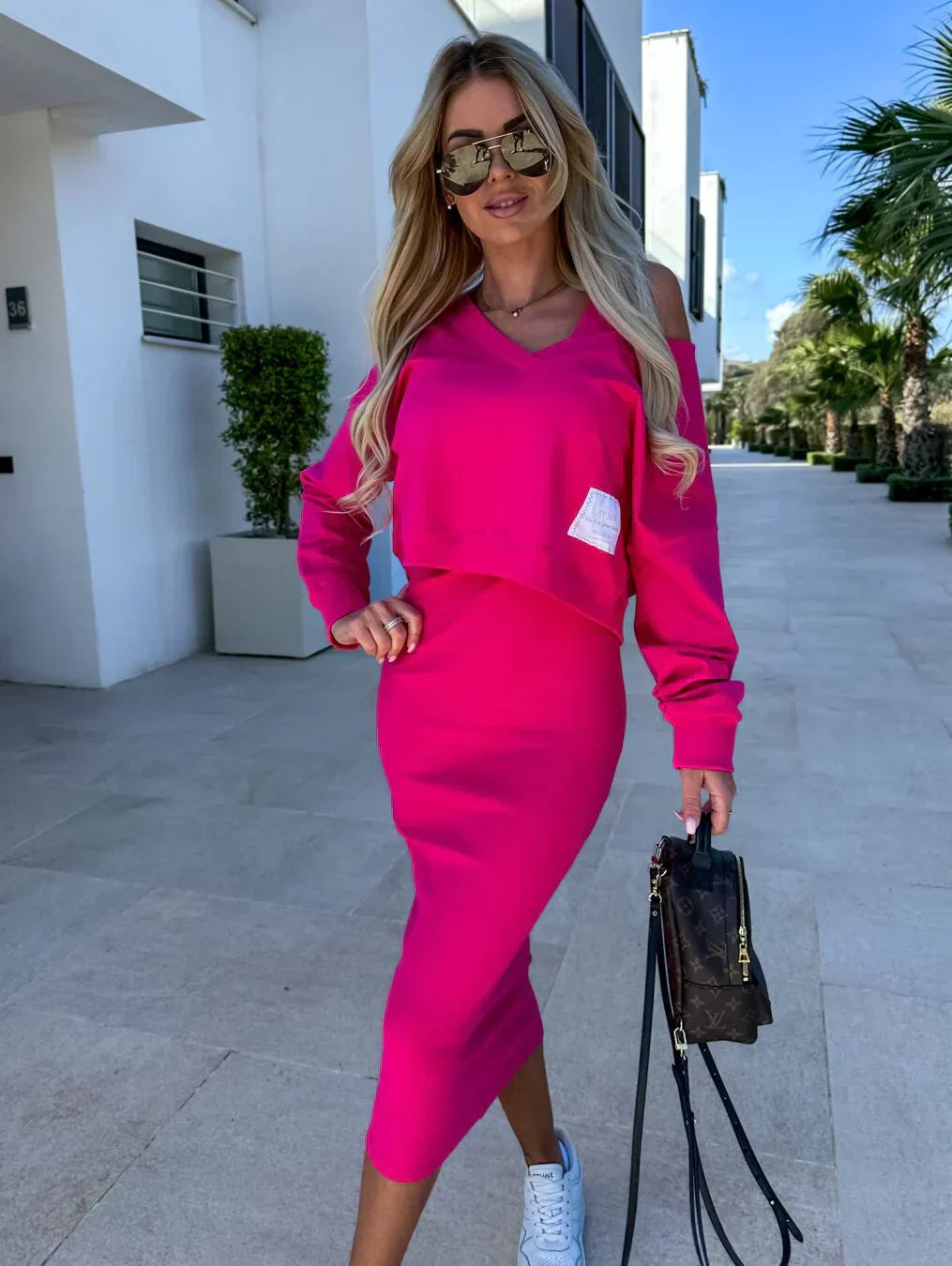 Laurine – Casual Dress & Sweatshirt Set