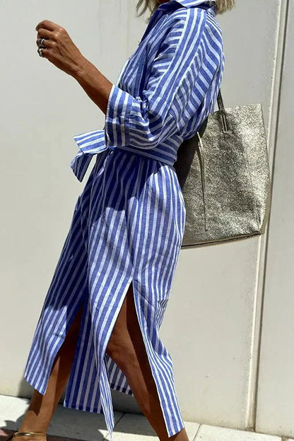 Coastal Stripe Shirt Dress
