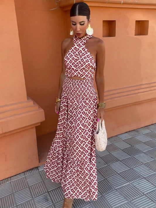 Mickay - Elegante abito midi arricciato con spalle scoperte