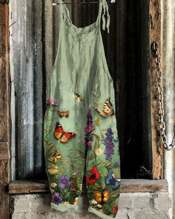 Sophia - Floral Jumpsuit with Butterflies for Women