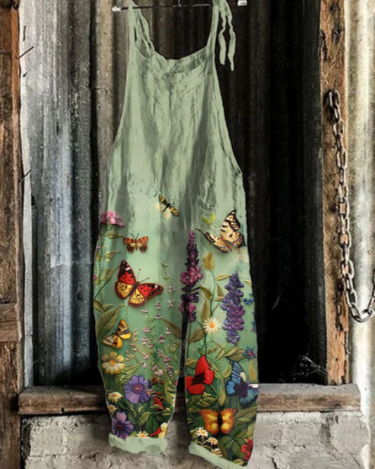 Sophia - Floral Jumpsuit with Butterflies for Women