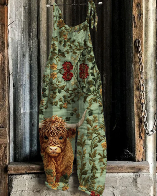Juliette - Vintage Overalls with Floral Embroidery