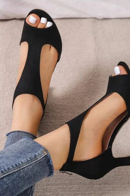 Bella - Chic Back Zipper Stiletto Sandals