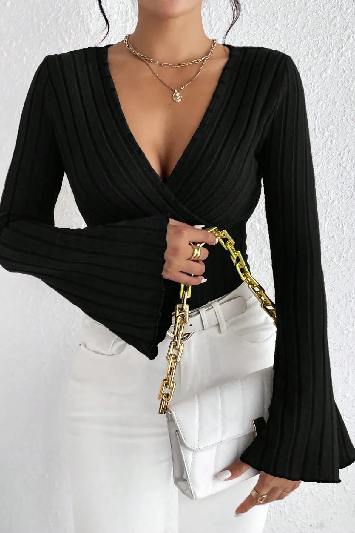 The Seraphina – Bell Sleeve Ribbed Longsleeve