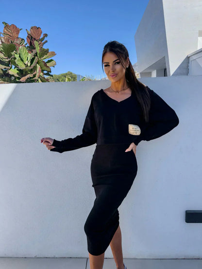 Laurine – Casual Dress & Sweatshirt Set