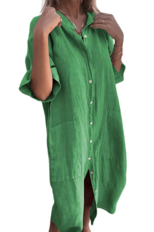 Palm Green Shirt Dress