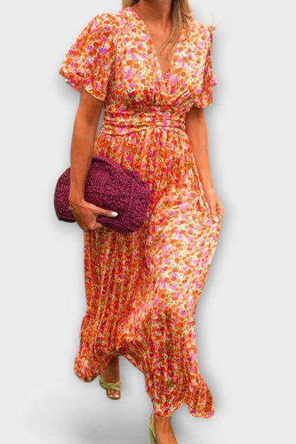 Floral Dress with V-neck