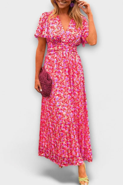 Floral Dress with V-neck